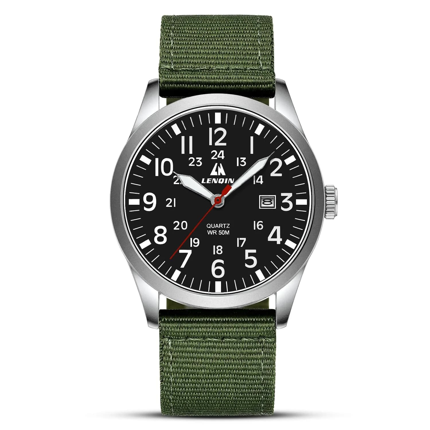 LN LENQIN Men's Military Sport Analog Quartz Watch 42mm (1.65 inches) | Shock-Resistant with Luminous Dial