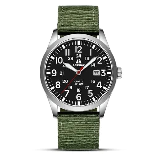 LN LENQIN Men's Military Sport Analog Quartz Watch 42mm (1.65 inches) | Shock-Resistant with Luminous Dial thumbnail 1