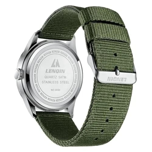 LN LENQIN Men's Military Sport Analog Quartz Watch 42mm (1.65 inches) | Shock-Resistant with Luminous Dial thumbnail 2