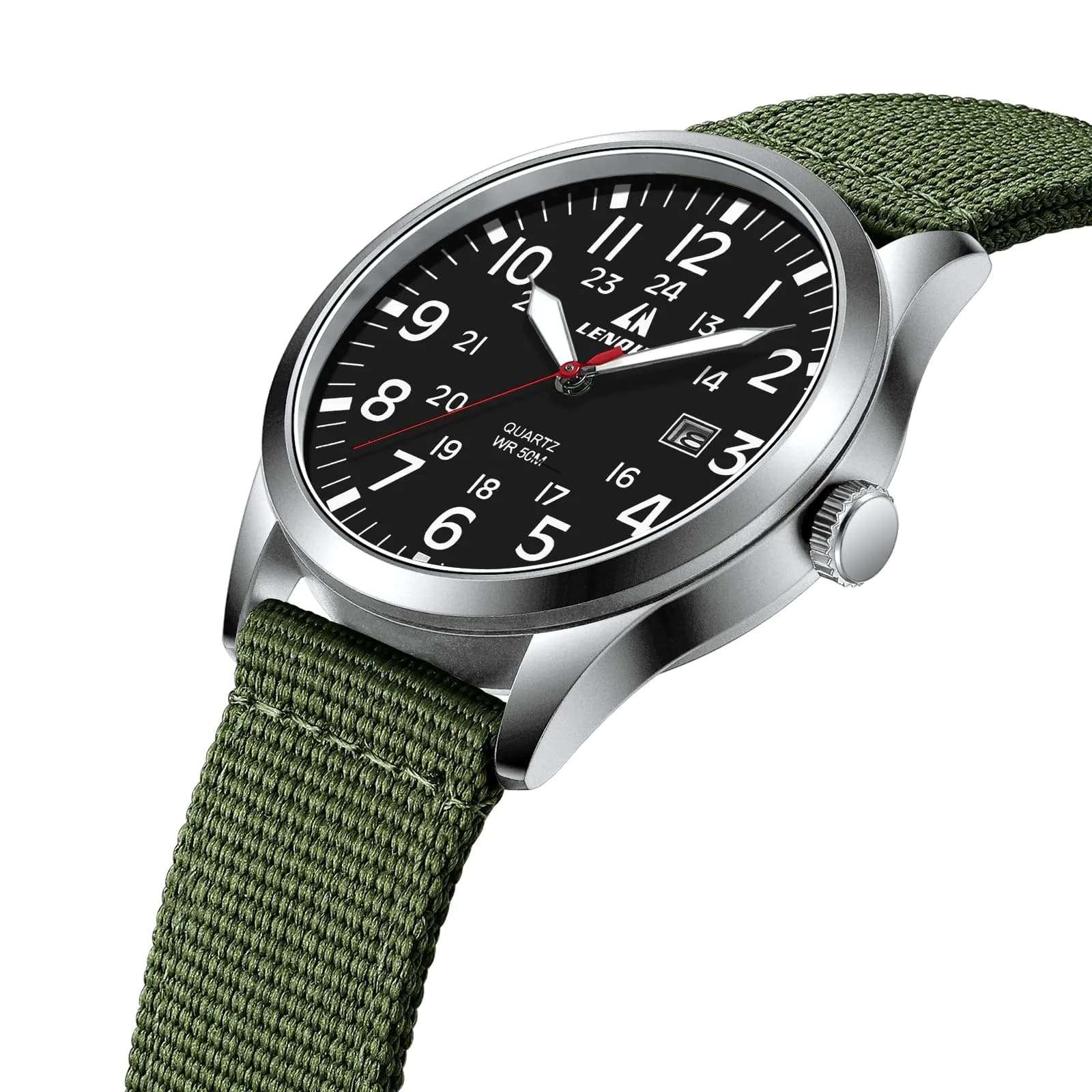 LN LENQIN Men's Military Sport Analog Quartz Watch 42mm (1.65 inches) | Shock-Resistant with Luminous Dial - view 3