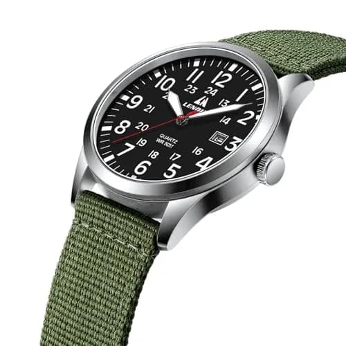 LN LENQIN Men's Military Sport Analog Quartz Watch 42mm (1.65 inches) | Shock-Resistant with Luminous Dial thumbnail 3
