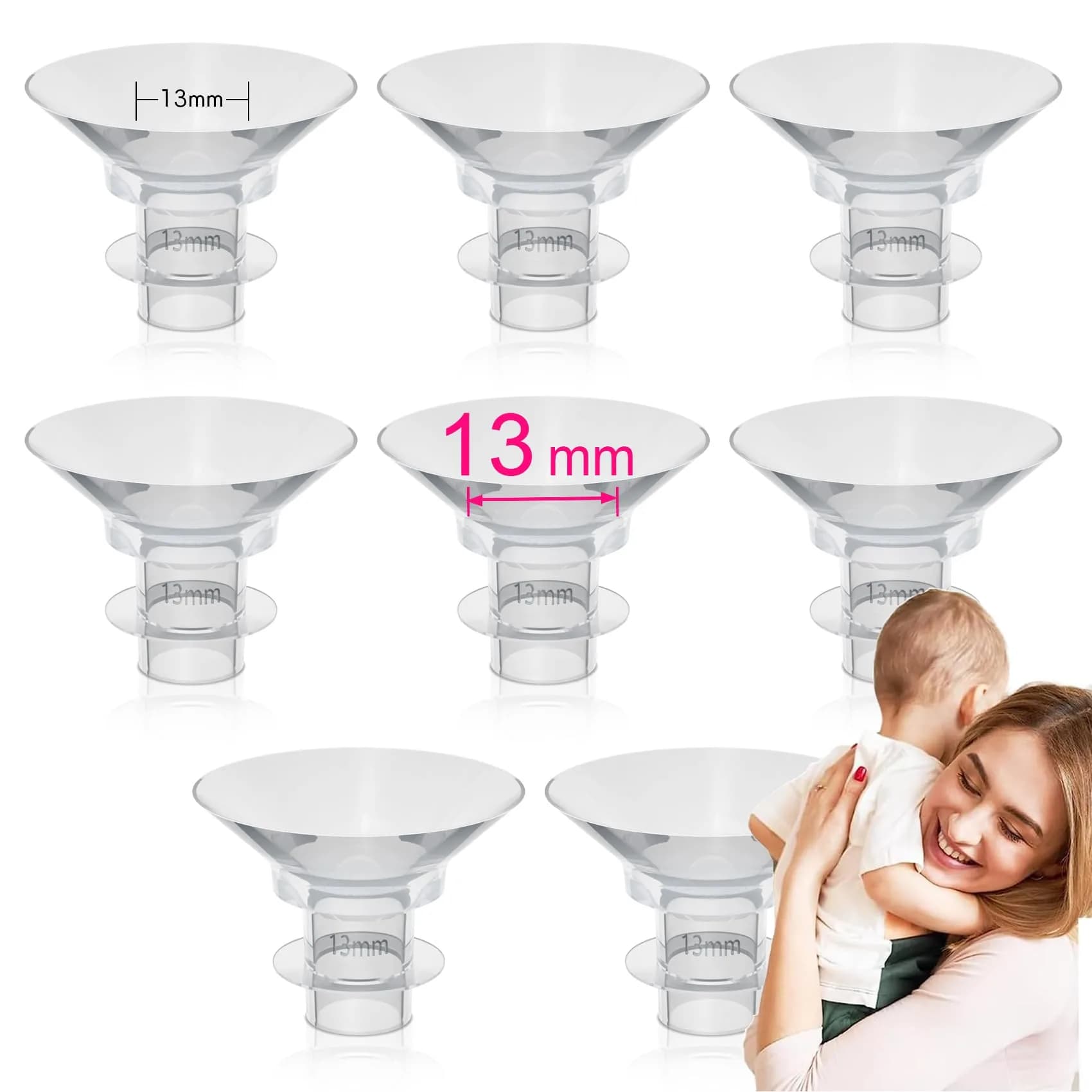 LOZAEVE 13mm Flange Insert for Wearable Breast Pumps, Spectra, Medela, Elvie Stride, Momcozy S9 Pro, 1-Pack - main product image