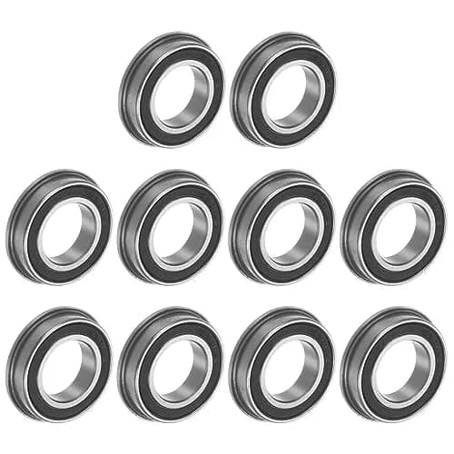 uxcell F6801-2RS Flanged Ball Bearing 12x21x5mm Double Sealed Chrome Steel, 10pcs | Cost-Effective Industrial Bearing thumbnail 1