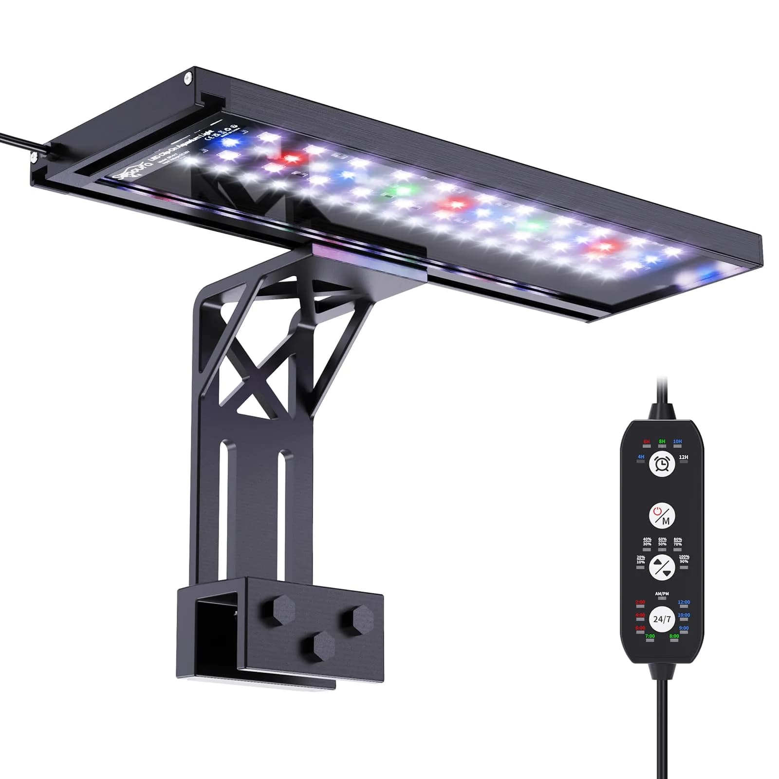 SEAOURA Clip On Aquarium Light for Plants 20W 6500K Full Spectrum RGB LED | 12-20 Inch Tanks