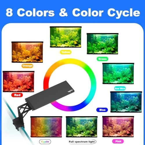 SEAOURA Clip On Aquarium Light for Plants 20W 6500K Full Spectrum RGB LED | 12-20 Inch Tanks thumbnail 3