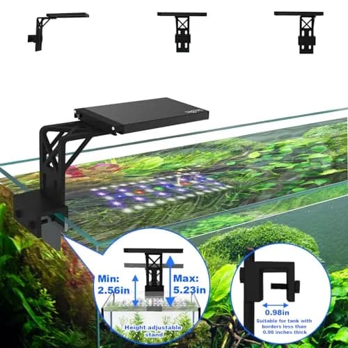 SEAOURA Clip On Aquarium Light for Plants & Fish Tanks 7-12 Inch | Full Spectrum RGB LED with Timer & Brightness Control thumbnail 6