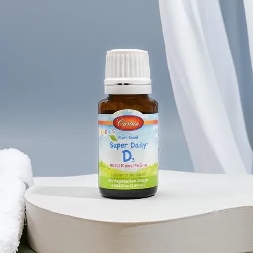 Carlson Baby's Plant-Based Super Daily D3 Drops 2.54 mL (0.086 Fl Oz) | 400 IU (10 mcg) Per Drop thumbnail 7