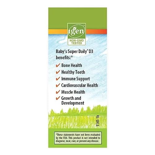 Carlson Baby's Plant-Based Super Daily D3 Drops 2.54 mL (0.086 Fl Oz) | 400 IU (10 mcg) Per Drop thumbnail 2