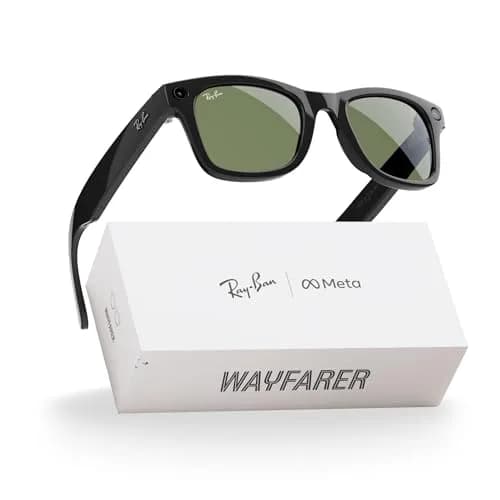 Ray-Ban Meta Wayfarer Large Smart AI Glasses Shiny Black/Green Lenses | USA Import, Duties Included - main product image