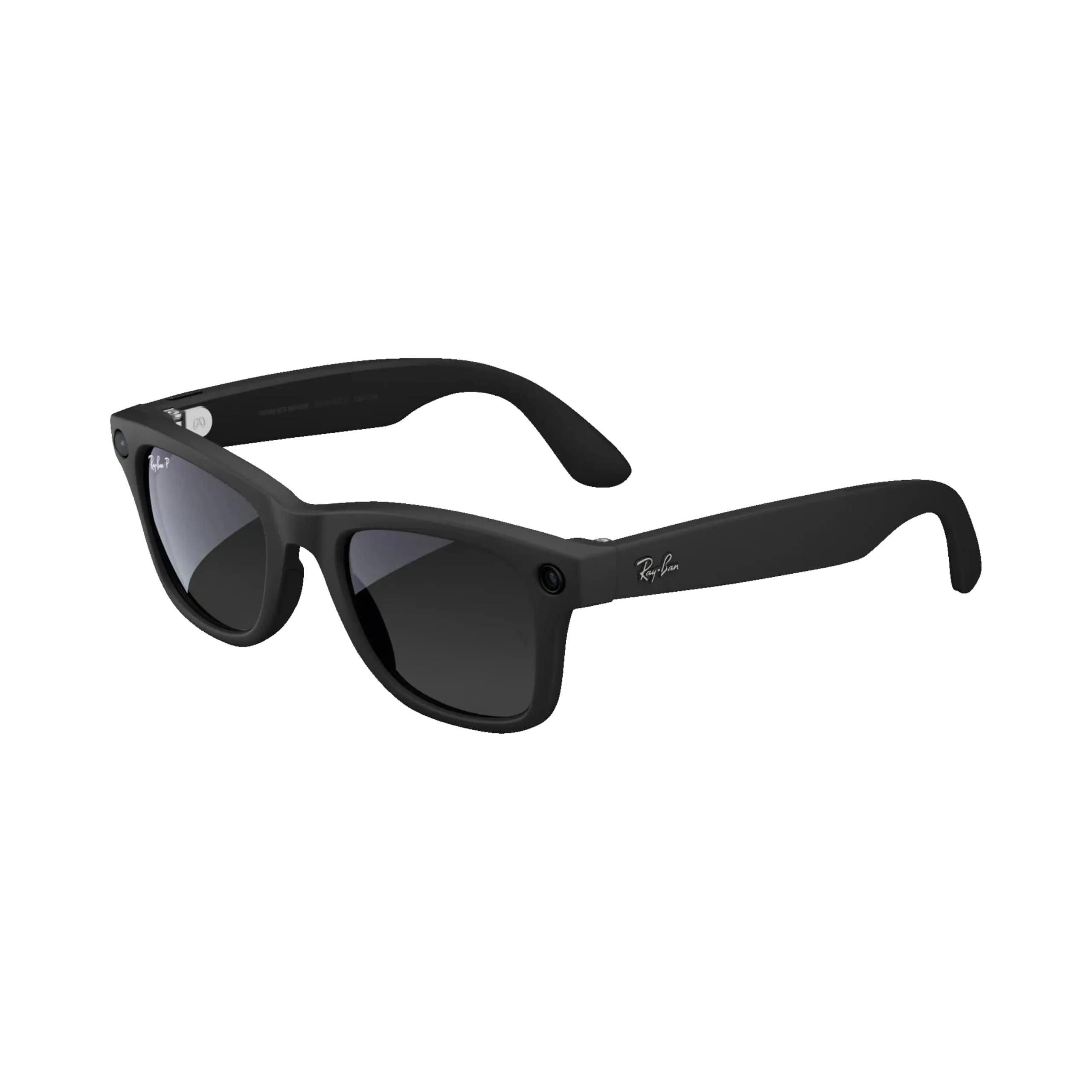 Meta Ray-Ban Wayfarer Large Smart AI Glasses | Matte Black, 53mm Lens Width, 155mm Arm Length | Polarized Gradient Graphite Lenses — Matte Black/Polarized Gradient Graphite