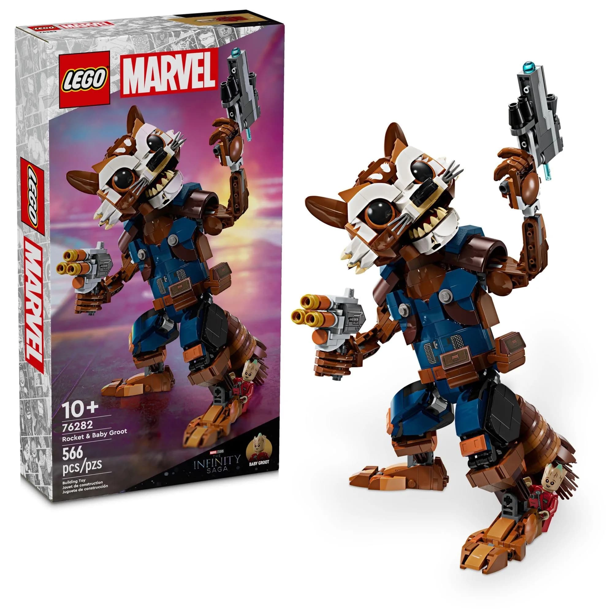 LEGO Marvel Rocket & Baby Groot Minifigure | Buildable Guardians of the Galaxy Toy for Kids 10+
