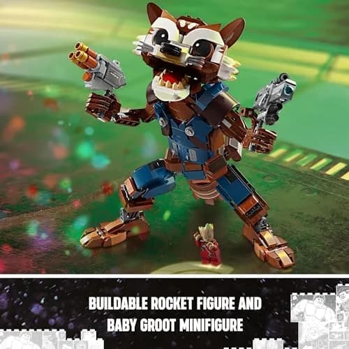 LEGO Marvel Rocket & Baby Groot Minifigure | Buildable Guardians of the Galaxy Toy for Kids 10+ thumbnail 6