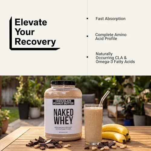 NAKED Whey Chocolate Peanut Butter Grass Fed Protein Powder 2.27 kg (5 lb) | Aid Muscle Growth and Recovery thumbnail 6