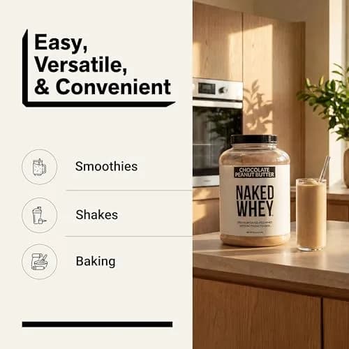 NAKED Whey Chocolate Peanut Butter Grass Fed Protein Powder 2.27 kg (5 lb) | Aid Muscle Growth and Recovery thumbnail 7