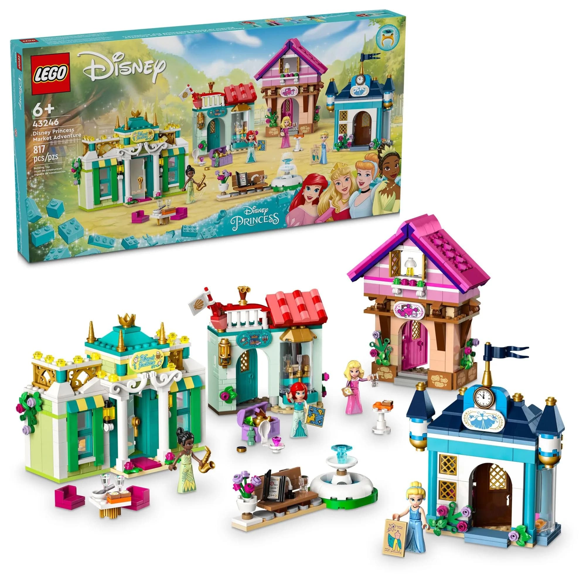 LEGO Disney Princess Market Adventure Building Toy Set 817 Pieces | Educational STEM Toy for Ages 6+ — Multicolor