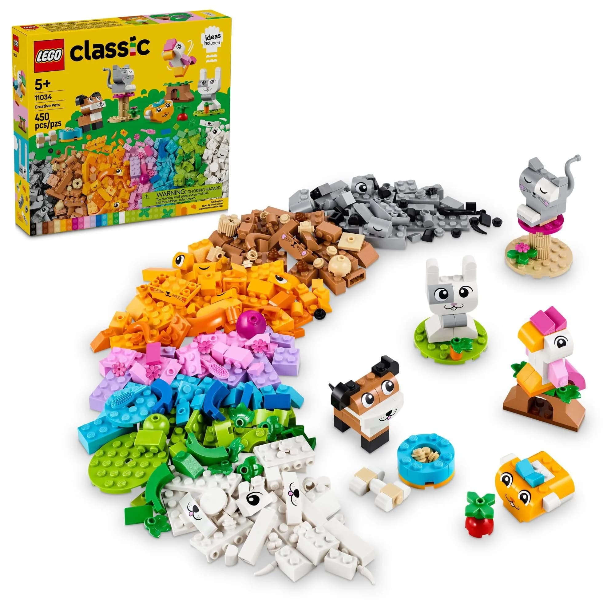 LEGO Classic Creative Pets Building Brick Animals Toy 450 Pieces | ASTM-Tested Educational Toy