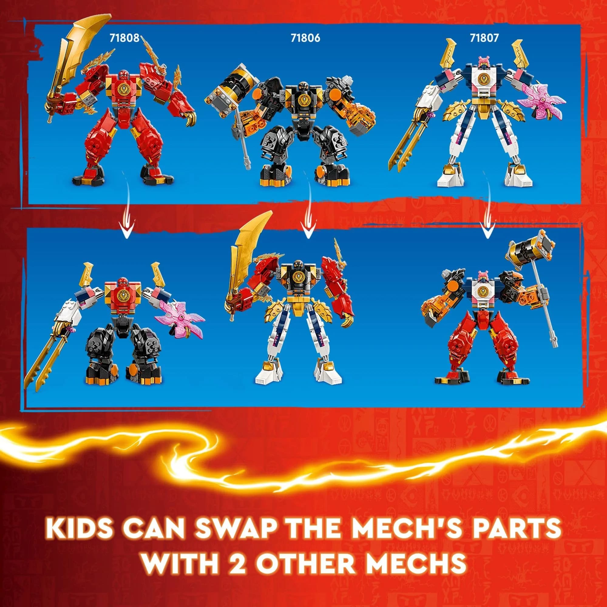 LEGO NINJAGO Kai’s Elemental Fire Mech Action Figure 322 Pieces | ASTM-Tested Educational Toy for Kids Ages 7+ - view 3