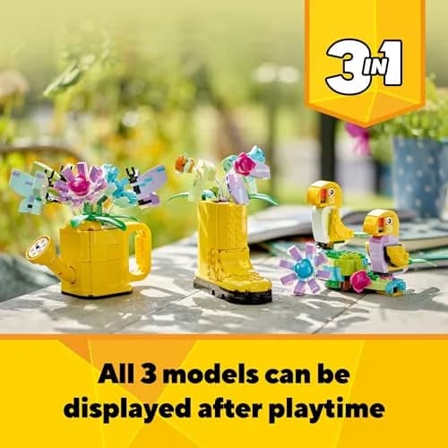 LEGO Creator 3 in 1 Flowers in Watering Can Building Toy 420 Pieces | STEM Learning Toy for Kids Ages 8+ thumbnail 5