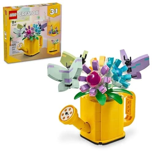 LEGO Creator 3 in 1 Flowers in Watering Can Building Toy 420 Pieces | STEM Learning Toy for Kids Ages 8+ thumbnail 1