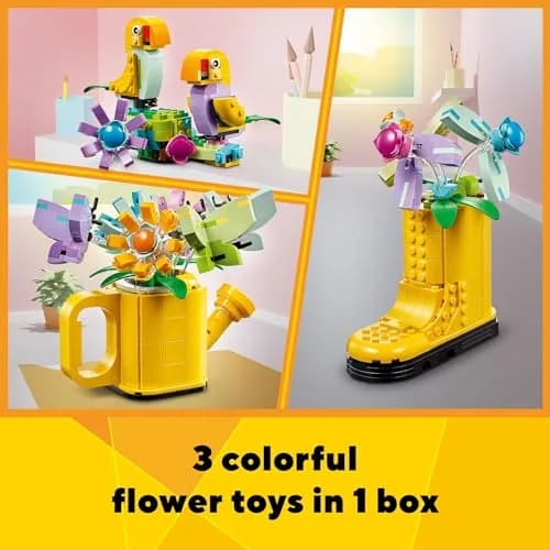 LEGO Creator 3 in 1 Flowers in Watering Can Building Toy 420 Pieces | STEM Learning Toy for Kids Ages 8+ thumbnail 2
