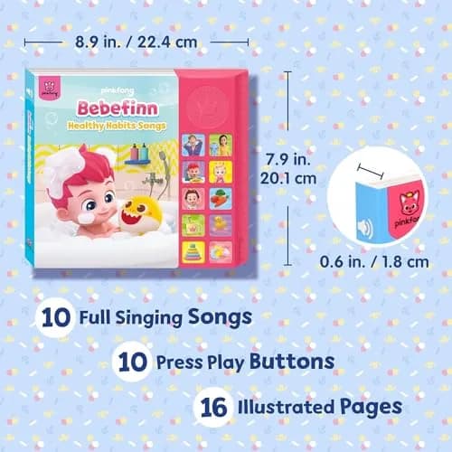 Pinkfong Bebefinn Healthy Habits Songs Musical Sound Book for Toddlers 1–3 | 10 Buttons, 10 Songs thumbnail 2