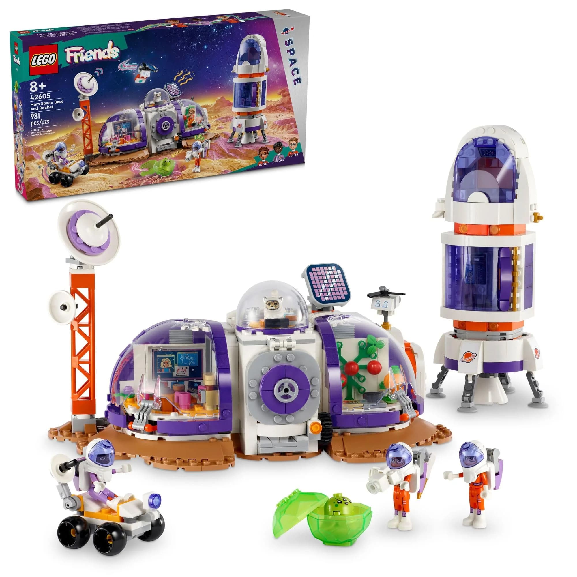 LEGO Friends Mars Space Base and Rocket Set | Science Toy for Pretend Play with 3 Mini-Dolls and Spaceship, Gift for Kids 8+ — Multicolor