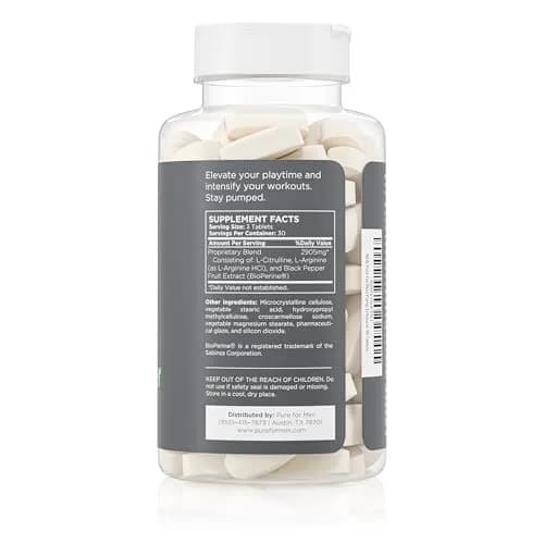 Pure for Men Pump Enhancer Pre Workout 90 Count | Nitric Oxide Booster for Muscle Pump & Energy thumbnail 2