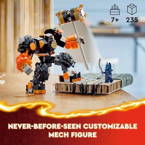 LEGO NINJAGO Cole’s Elemental Earth Mech Mini Ninja Toy, Customizable Action Figure for Kids 7+ | Build & Play thumbnail 2