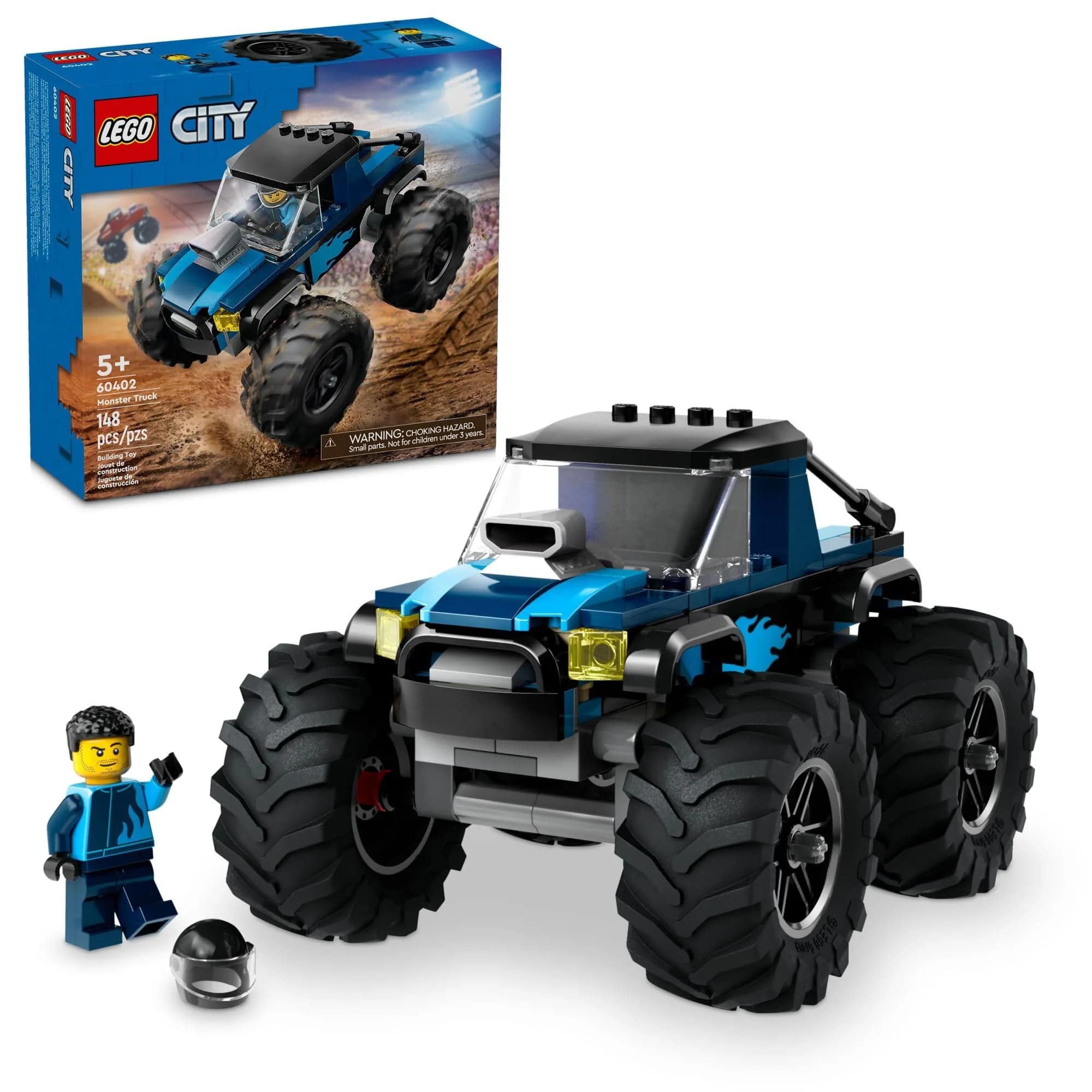 LEGO City Blue Monster Truck Toy Playset with Driver Minifigure | Educational Building Toy for Kids Aged 5+