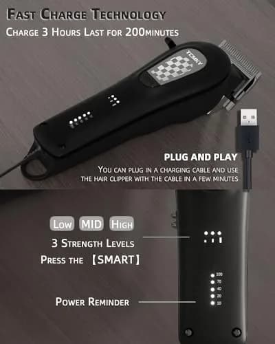 TCMKY Hair Trimmer for Men Cordless & Corded | Powerful Motor, Adjustable Length, Low Noise (70-120 chars) thumbnail 5