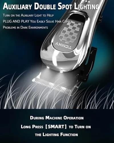 TCMKY Hair Clipper for Men Cordless & Corded | Rechargeable Professional Hair Trimmer Kit in Silvery thumbnail 3