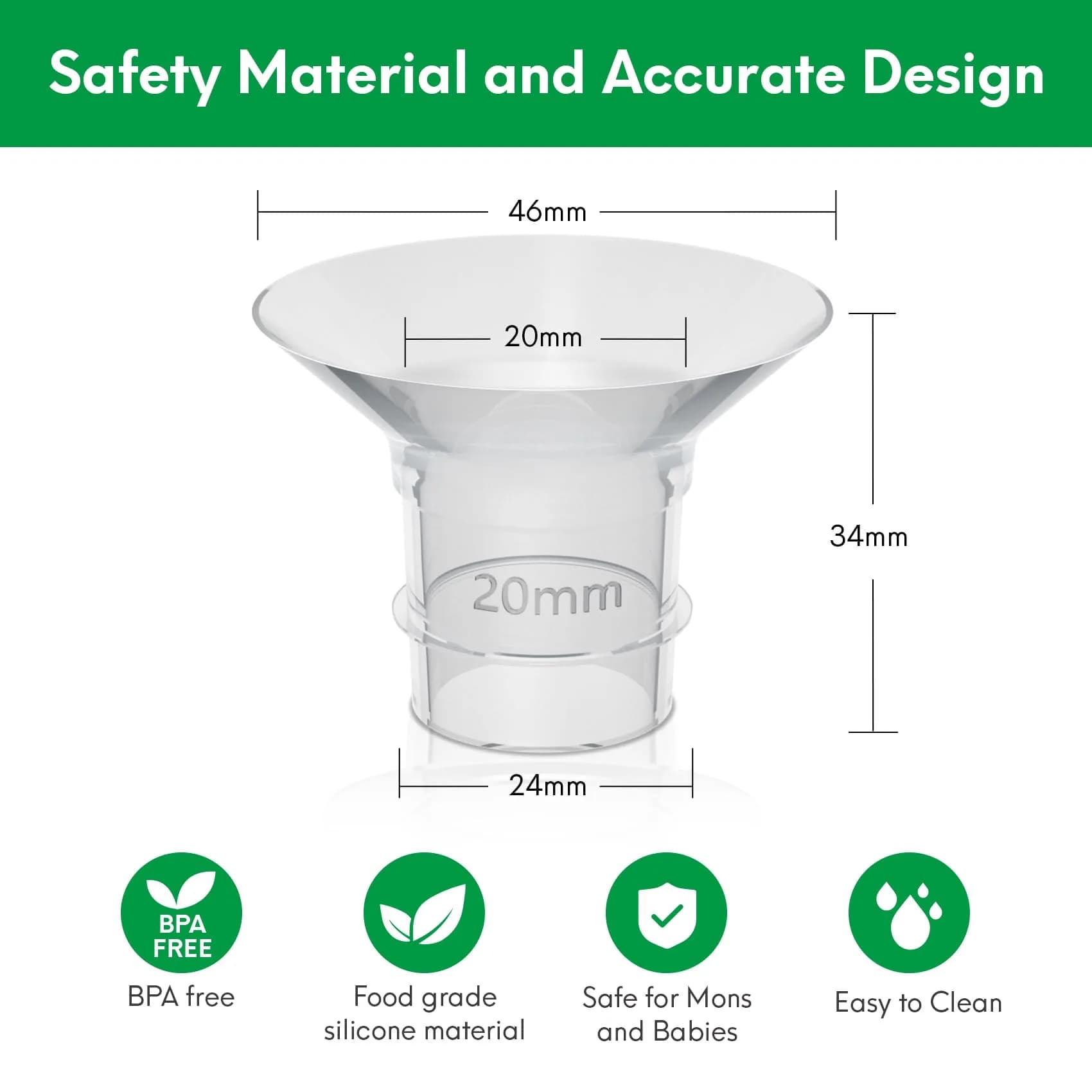 LOZAEVE 20mm Flange Insert for Wearable Breast Pumps, Spectra, Medela, Momcozy S9 Pro, 1-Pack - view 6