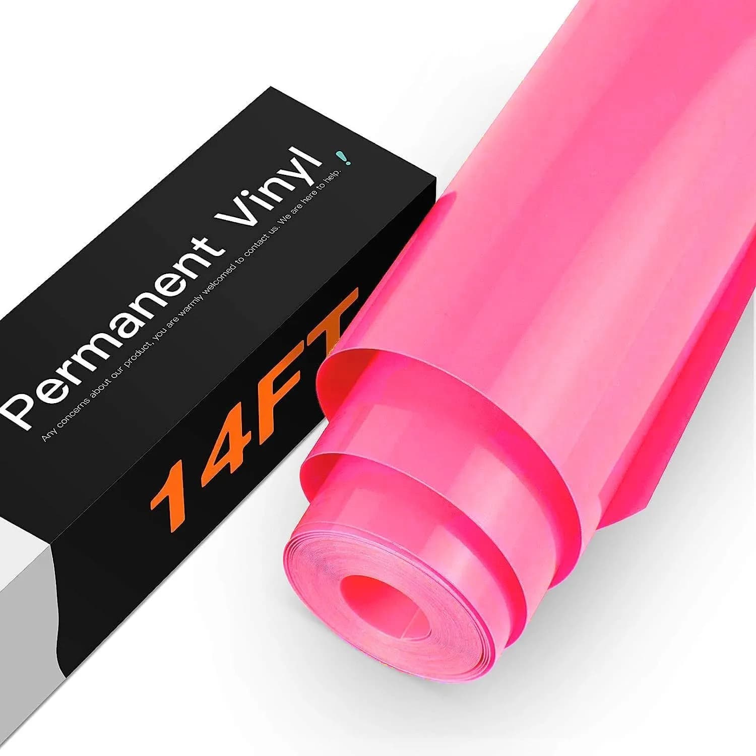 HTVRONT Glossy Pink Permanent Vinyl Roll, 12" x 14FT | Waterproof, Easy Cut & Transfer - main product image