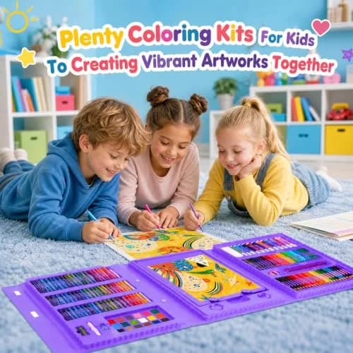homicozy Art Supplies for Kids Ages 4-12 | Mermaid Drawing Sets with Double Sided Easel (243 pcs, Portable) thumbnail 5