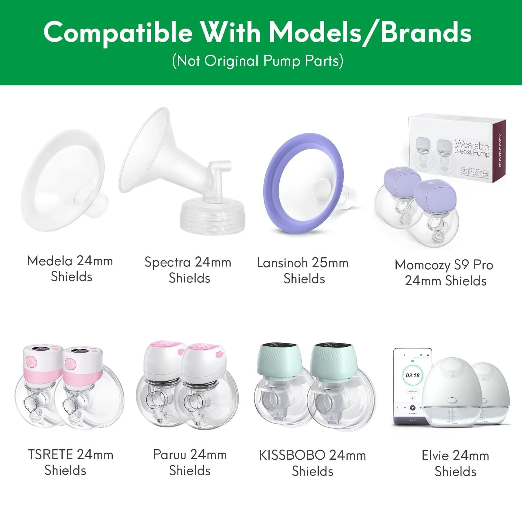 LOZAEVE 18mm Flange Inserts for Breast Pumps, 8 Count | USA Imported Breast Pump Accessories - view 4