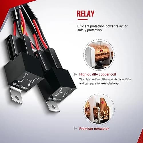 Nilight 2-Gang Rocker Switch Panel Wiring Harness Kit 16AWG 360W | Controls 4 Lights for 12V Vehicles thumbnail 4