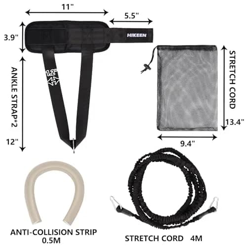 Hikeen Swim Ankle Straps 4M Swimming Tether with Metal Buckle & Bumper Strips | Stationary Training Leash for Adults thumbnail 6