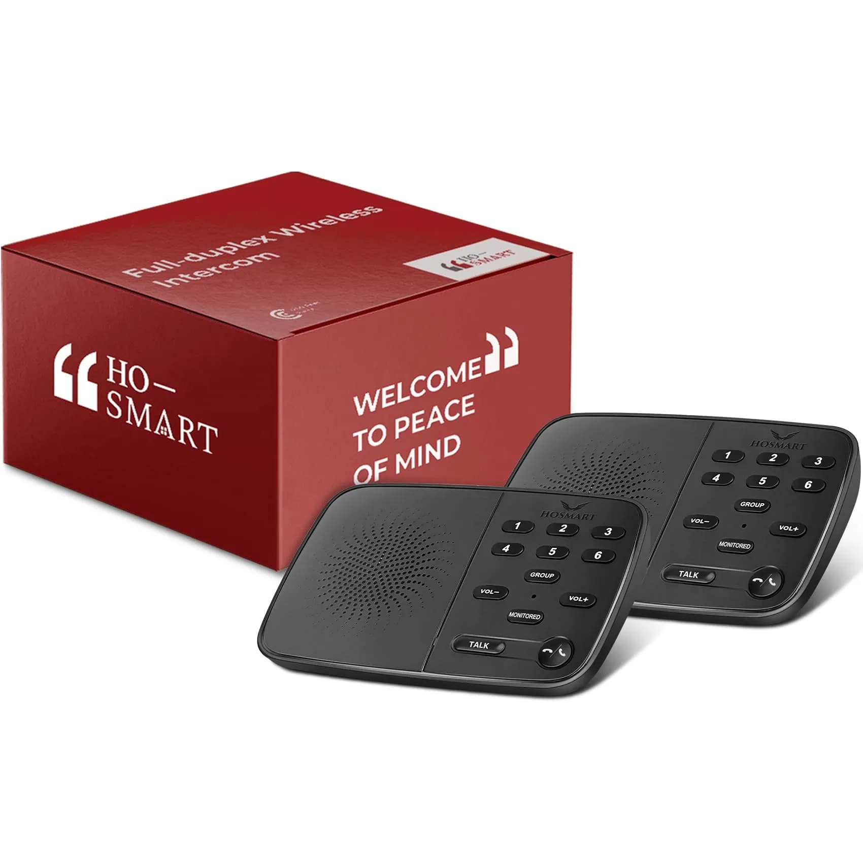 HOSMART UltraSpeak Wireless Intercom System with 4 Stations | Clear Sound & 1300 Ft Range for Home & Business — 2 stations / 2 stations