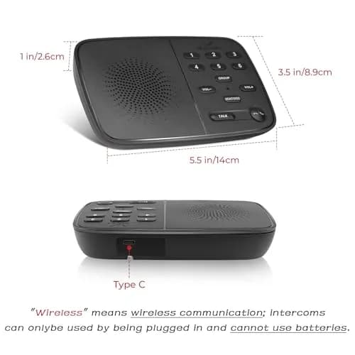 HOSMART UltraSpeak Wireless Intercom System 2 Stations | Long Range 1200 ft, Full Duplex, Easy Setup thumbnail 9