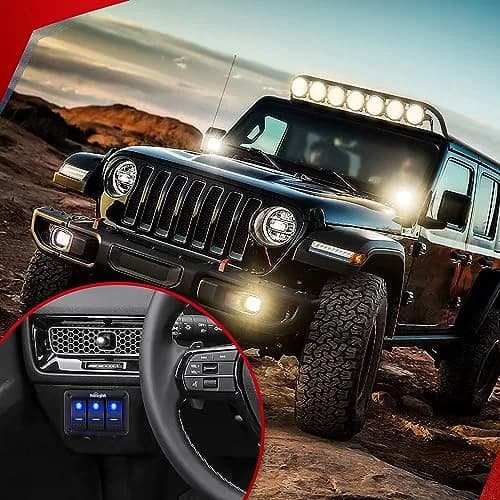 Nilight 12V 3-Gang Rocker Switch Panel Wiring Harness Kit 2.98m (9.8ft) | Heavy-Duty 16AWG Wire with Relay & Fuse thumbnail 5