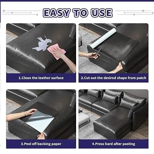 Besezx Leather Repair Patch Tape Kit Beige-Litchi Grain 76.2cm x 40.6cm (30in x 16in) | Self-Adhesive Vinyl & Leather Repair thumbnail 5