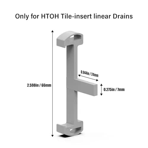 HTOH Grey Plastic Clips for 2-Inch Linear Shower Drain, 6 PCS | Tile Tray Supporter thumbnail 2