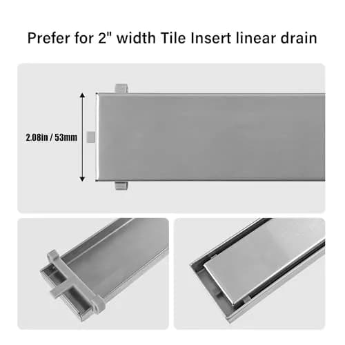 HTOH Grey Plastic Clips for 2-Inch Linear Shower Drain, 6 PCS | Tile Tray Supporter thumbnail 3