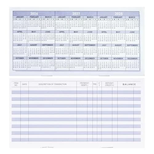 CASMONAL 20 Pack Checkbook Register | 15.2cm x 7.6cm (6x3 inches) | USA Import thumbnail 1