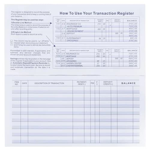 CASMONAL 20 Pack Checkbook Register | 15.2cm x 7.6cm (6x3 inches) | USA Import thumbnail 2