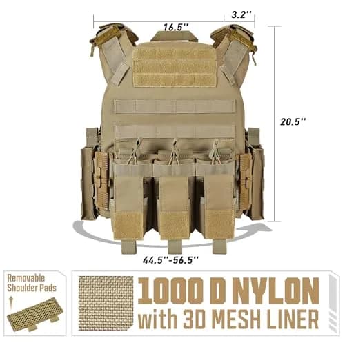GFIRE Tactical Vest Elite Brown | Lightweight 3D Breathable Vest for Training thumbnail 3