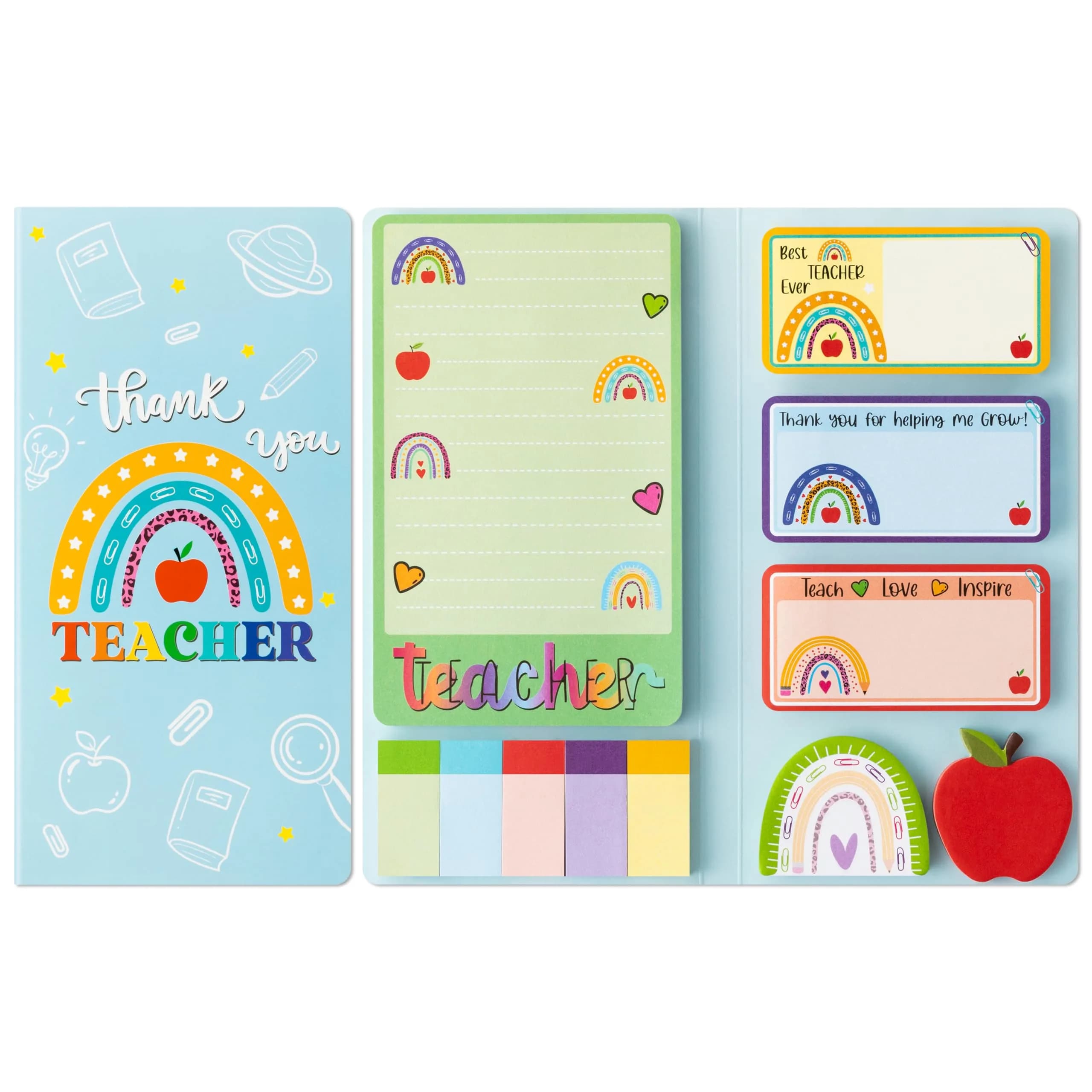 Xqumoi Boho Rainbow Teacher Sticky Notes Set (550 Sheets) | Practical & Pretty Teacher Appreciation Gift - main product image