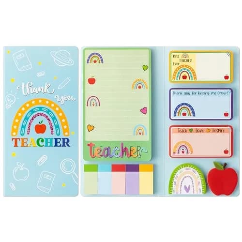 Xqumoi Boho Rainbow Teacher Sticky Notes Set, 550 Sheets | Cute Design for Appreciation Gifts thumbnail 1
