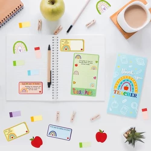 Xqumoi Boho Rainbow Teacher Sticky Notes Set, 550 Sheets | Cute Design for Appreciation Gifts thumbnail 4