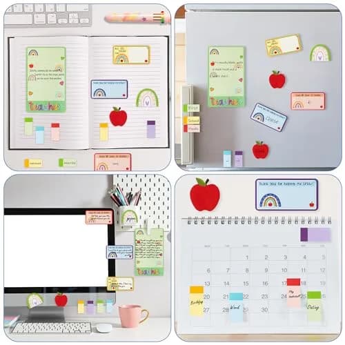 Xqumoi Boho Rainbow Teacher Sticky Notes Set, 550 Sheets | Cute Design for Appreciation Gifts thumbnail 6